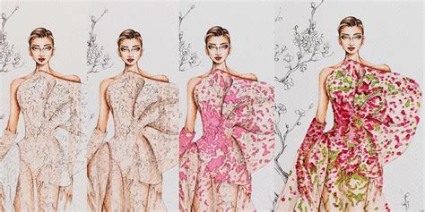 Gorgeous fashion dress drawings by Arron Lam on TrendyArtIdeas