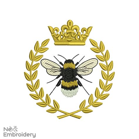 Queen Bee embroidery design - NextEmbroidery