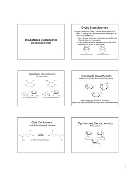 Cyclohexane Stereochemistry