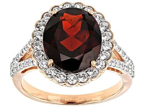 Red Garnet 14k Rose Gold Ring 5.23ctw - WPG032 in 2021 | 14k rose gold ...