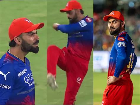 (Watch)Virat Kohli angry reactions vs SRH: Smashes the Turf