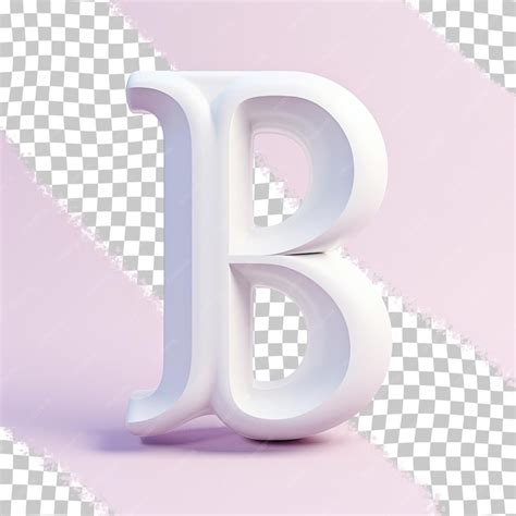 Premium PSD | A white letter b is on a pink background.