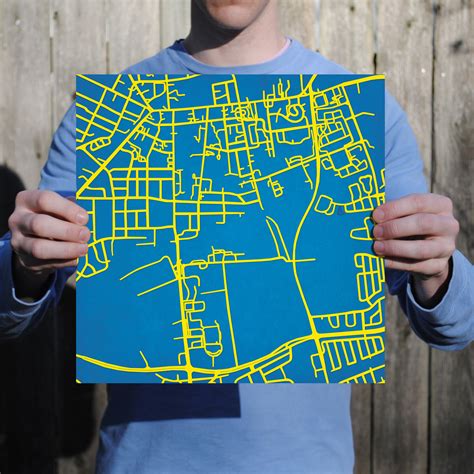 University of Delaware Campus Map Art by City Prints - The Map Shop