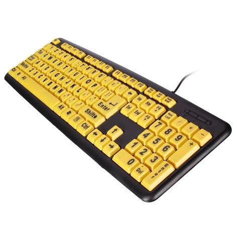 USB Big letters Yellow button Elderly keyboard-in Keyboards from Computer & Office on Aliexpress ...