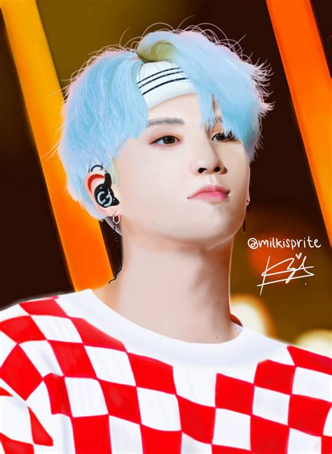 BTS Suga - Blue Hair by milkisprite on DeviantArt