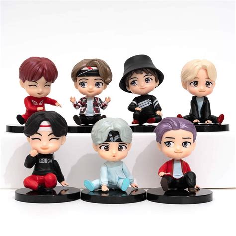 Buy MC TTL 7PCS BTS cake toppers Characters set of Action Figure Toys Cake Toppers for bts ...