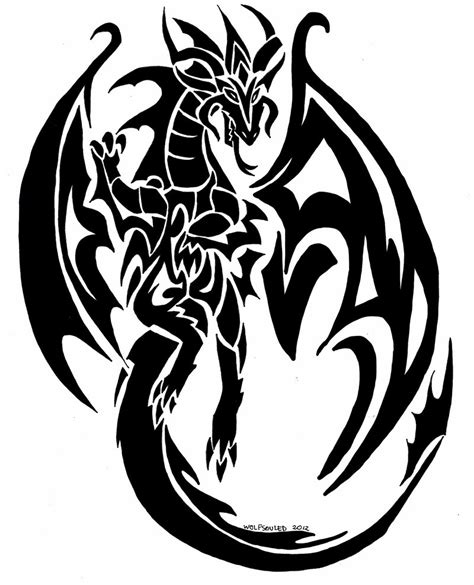 Tribal Dragon Tattoo - ClipArt Best