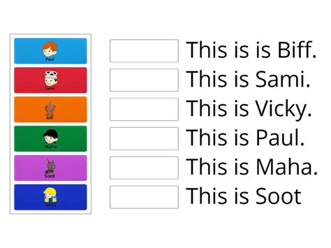 The characters - Match up