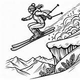 62  Free Printable Ski Coloring Pages Skiers Mountains sketch template