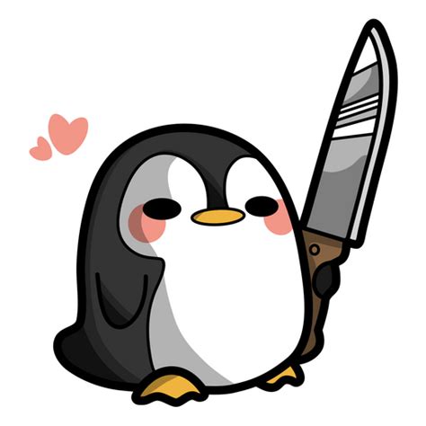 Cute Penguin with Knife Sticker - Sticker Mania | Cute penguins, Cute doodles drawings, Cute doodles