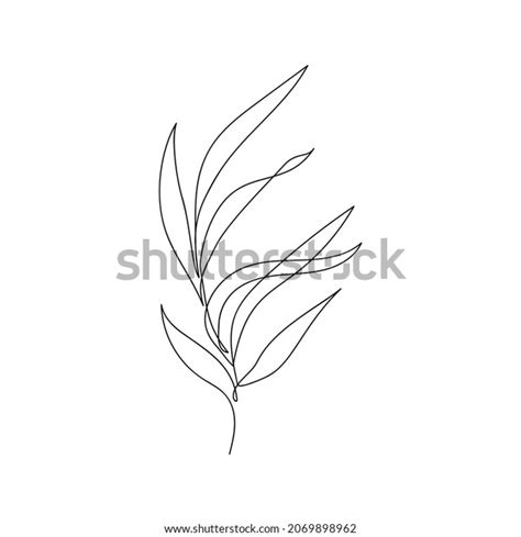 Palm Tree Branch Drawn By One Stock Vector (Royalty Free) 2069898962 | Shutterstock