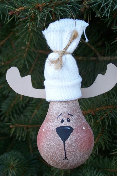 Holiday Reindeer Lightbulb Ornament - Etsy