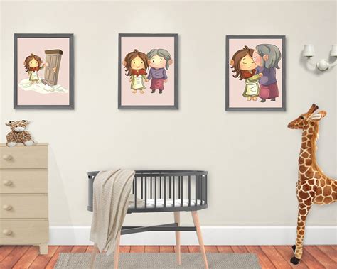 Matchstick Girl Illustration Printable Poster Set Nursery - Etsy