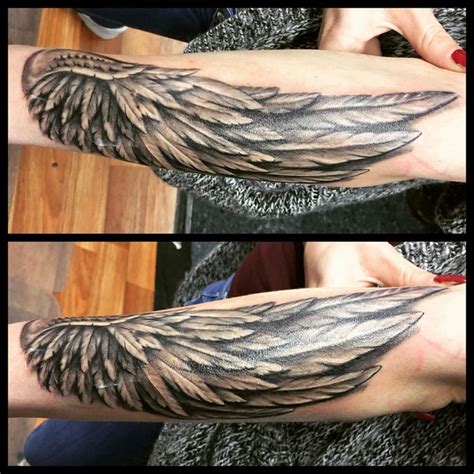 Wings tattoo Black and gray tattoo Girl tattoo | Wings tattoo, Girl tattoos, Black tattoos