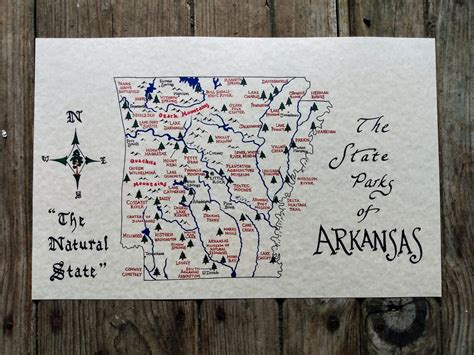 Arkansas State Parks Map - Etsy