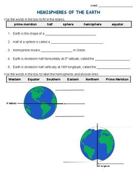 Geography: Hemispheres of the Earth by Lil' Purty Bird Prints | TPT