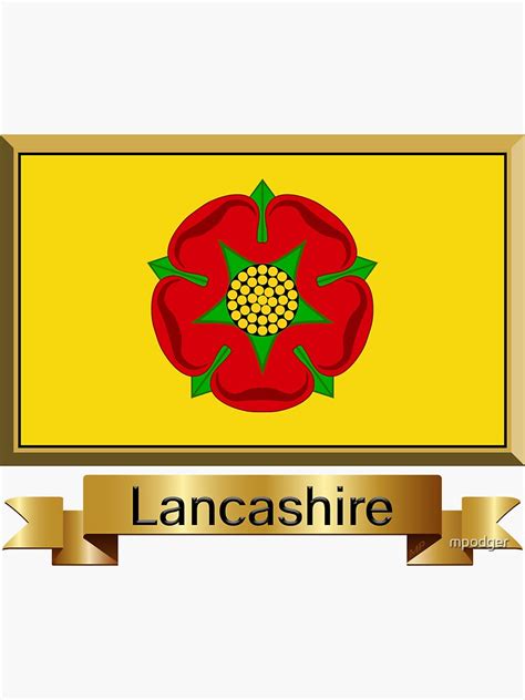 "Lancashire Flag Sticker, Gifts and Products - Named" Sticker by ...