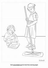 Kids Chore Printable Chores Coloring Pages Doing Cards Worksheets  sketch template