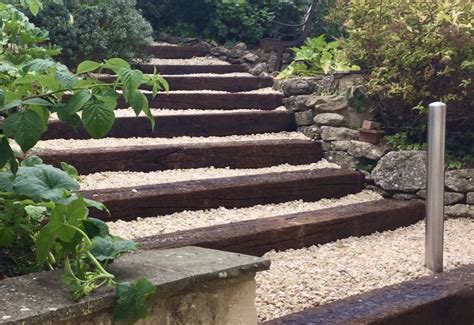 Garden Steps made from old railway sleepers