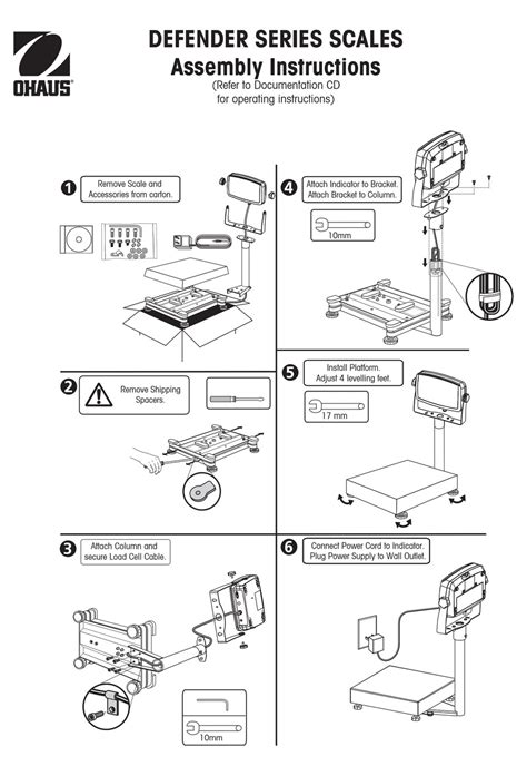 OHAUS DEFENDER 3000 ASSEMBLY INSTRUCTIONS Pdf Download | ManualsLib