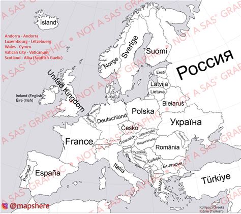 The *real* country names in Europe - Graphically Speaking