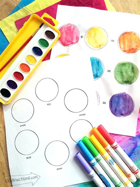 Color Wheel Printables for Kids - 100 Directions