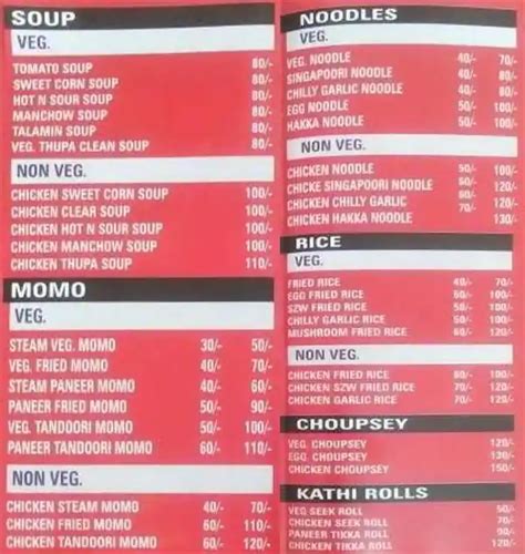 Indo Chinese Menu, Menu for Indo Chinese, Sushant Lok, Gurgaon - Zomato