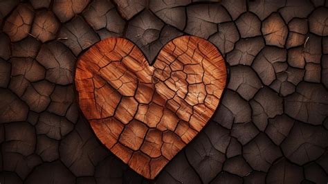 Premium AI Image | Heart shaped wood texture