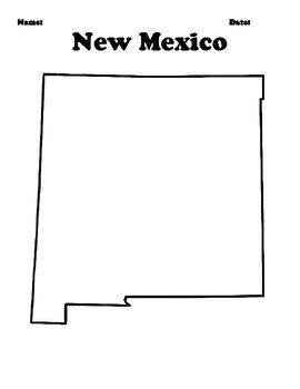 New Mexico Map Blank - Memoiro Fasinner