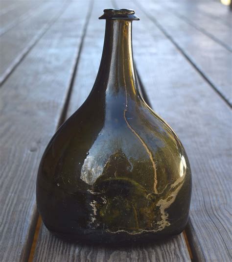 RARE EARLY 18th CENTURY, BLACK GLASS, BLADDER, ENGLISH WINE BOTTLE! For Sale | Antiques.com ...