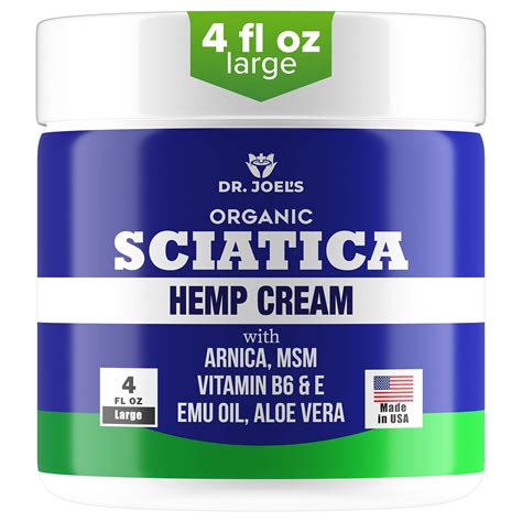 Organic Sciatica Pain Cream for Fast Relief - 4oz Large Size