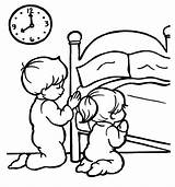 Children Praying Coloring Page Encouraging Spiritual Reflection sketch template
