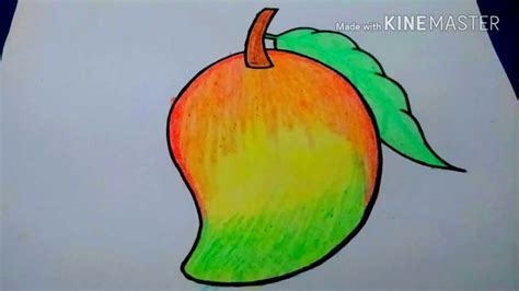 How to draw colorful mango step by step for kids||Easy mango drawing ...