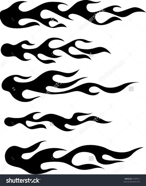 Flame silhouettes, for use a Illustrator brushes or other applications ...