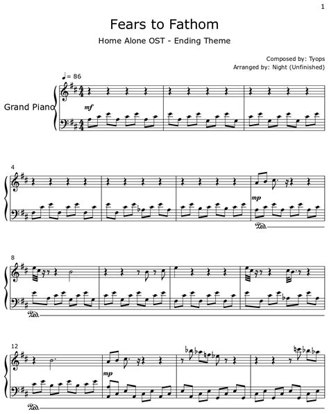 Fears to Fathom - Sheet music for Piano