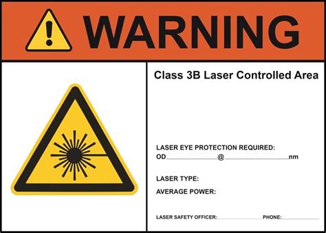 Warning Class 3B Laser Controlled Area Laser Warning Sign | Phillips Safety