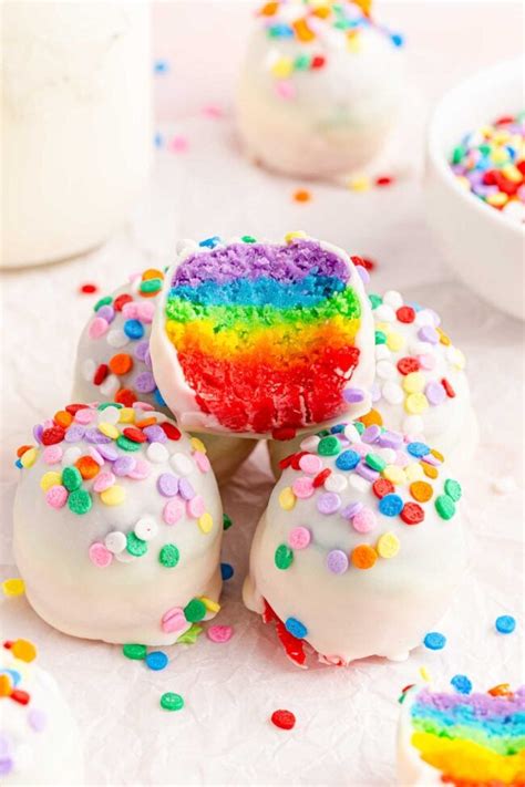 Surprise Rainbow Cake Balls Recipe - Play Party Plan