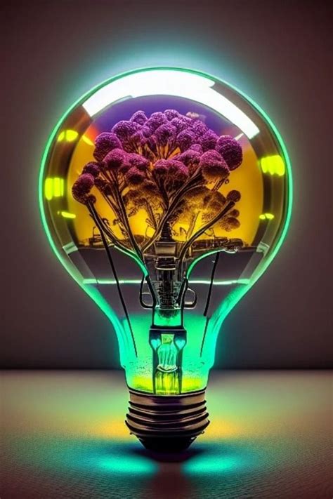 a light bulb with some plants inside of it