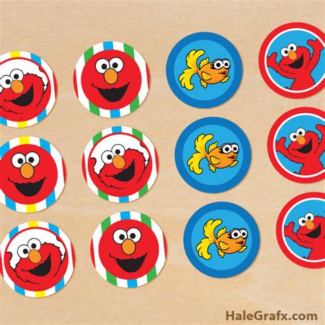 FREE Printable Elmo Sesame Street Cupcake Toppers