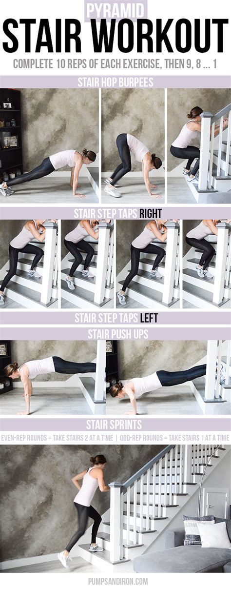 Stair Pyramid Workout | Stairs workout, Pyramid workout, Workout moves