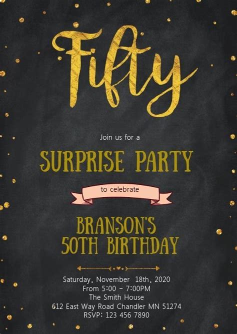 50th Birthday Party Flyer Templates Free Design (4th Wonderful Idea ...