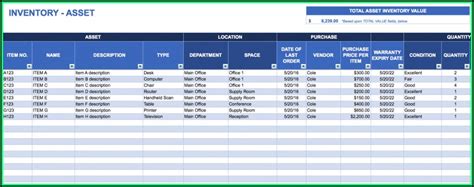 Asset Inventory Management Excel Template - Template 1 : Resume ...