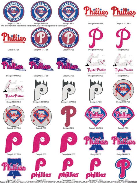 Collection MLB PHILADELPHIA PHILLIES LOGO'S Embroidery Machi - Inspire ...