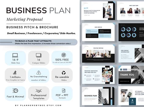 Business Plan Template PDF, Printable Graphic by PlannersByBee · Creative Fabrica