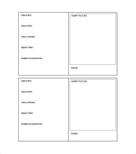 Editable Trading Card Template