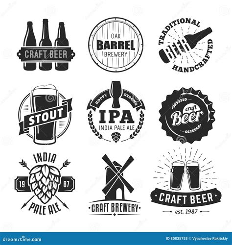Vector craft beer logos stock vector. Illustration of symbol - 80835753