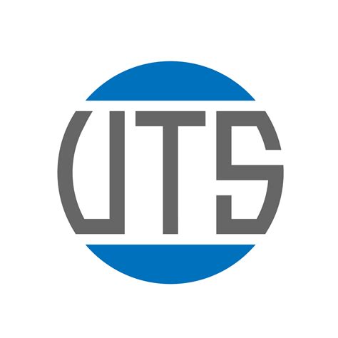 diseño de logotipo de letra uts sobre fondo blanco. concepto de logotipo de círculo de iniciales ...