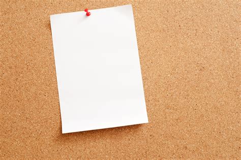 Free Image of Empty White Paper Pinned on Cork Board | Freebie.Photography