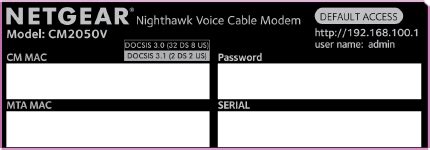 NETGEAR Nighthawk CM2050V - 2.5Gbps Internet Ultra-High Speed Cable Modem Manual | ManualsLib