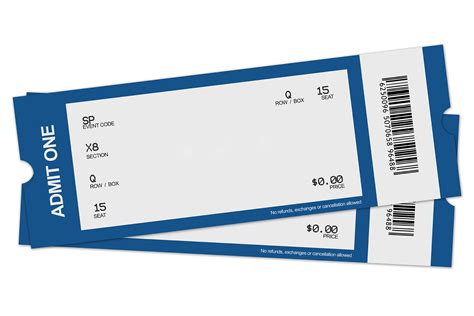 Printable Blank Concert Ticket Template